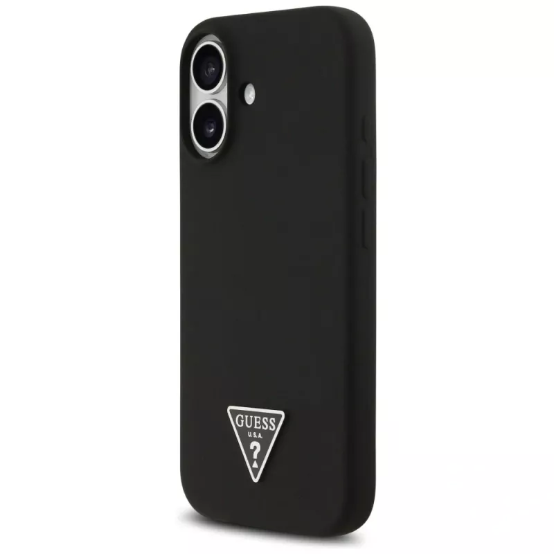 Guess in silicone Triangle Logo custodia MagSafe per iPhone 17 nero