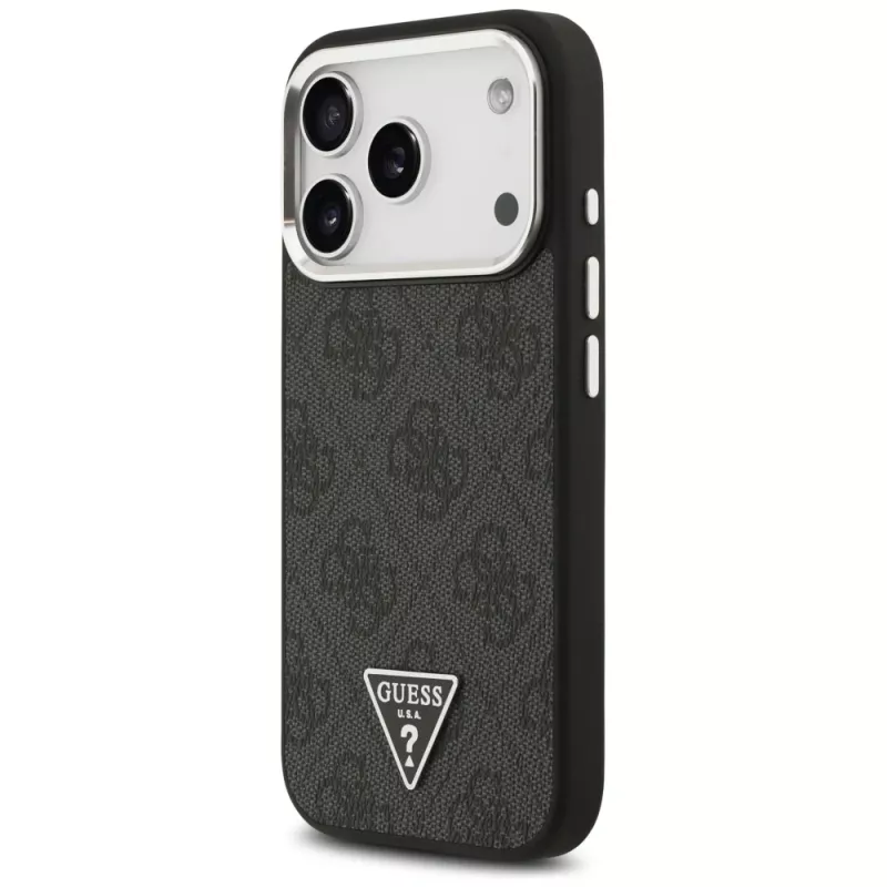 Guess 4G Triangle Logo Cover MagSafe per iPhone 17 Pro (nero)