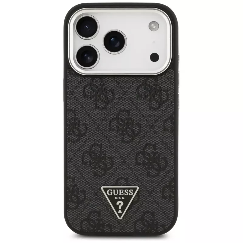 Guess 4G Triangle Logo Cover MagSafe per iPhone 17 Pro (nero)