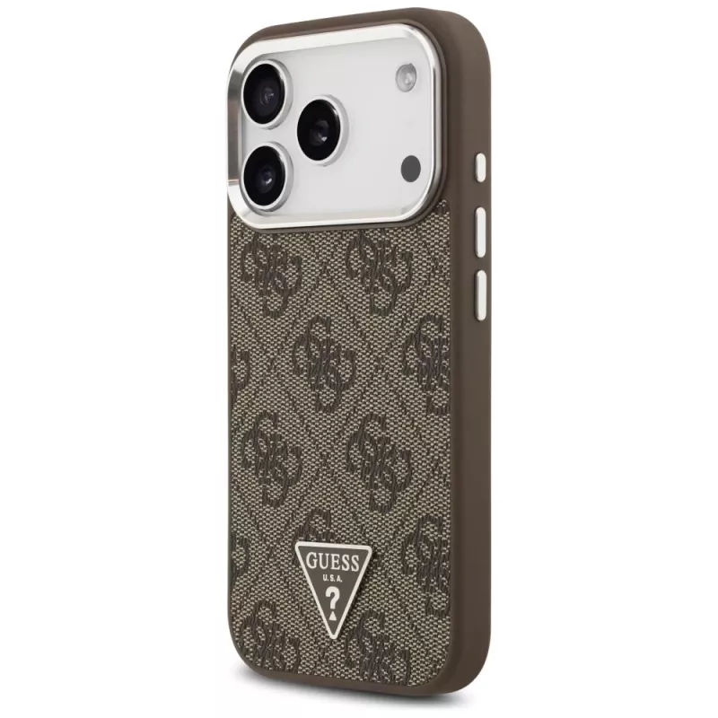 Guess 4G Triangle Logo Cover MagSafe per iPhone 17 Pro (marrone)
