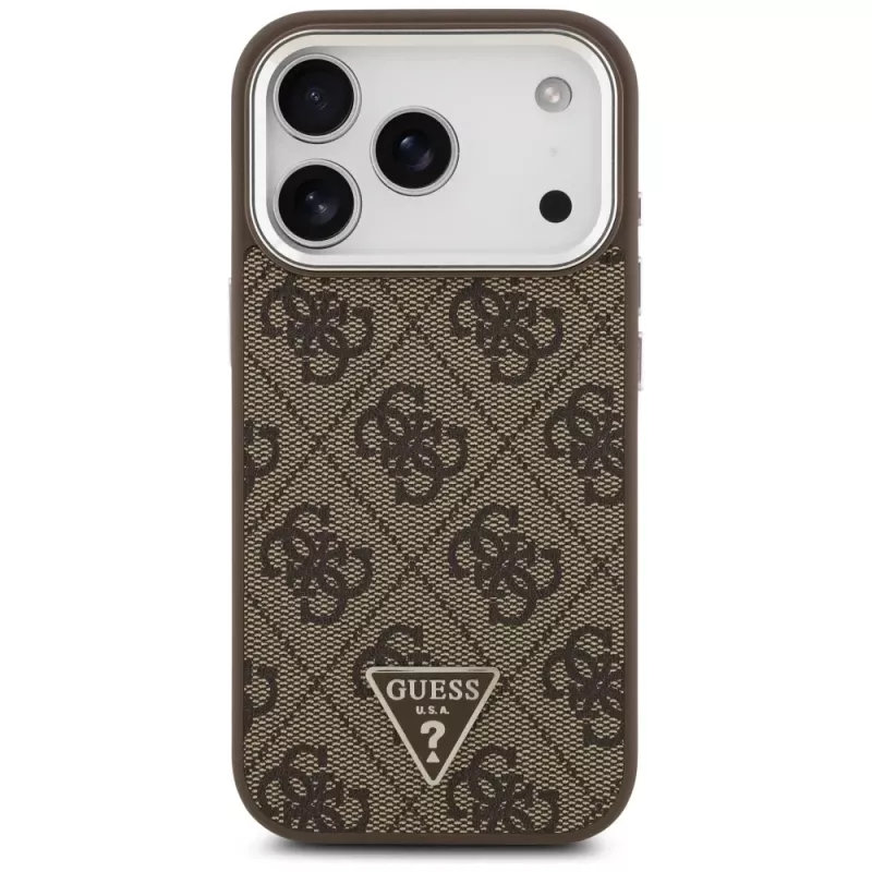 Guess 4G Triangle Logo Cover MagSafe per iPhone 17 Pro (marrone)