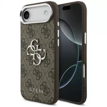 Guess GUHCP17MP4G4SMCW 4G Big 4G Classic Logo Cover per iPhone Air – marrone / argento