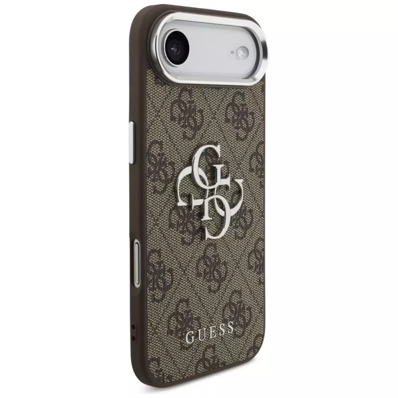 Guess GUHCP17MP4G4SMCW 4G Big 4G Classic Logo Cover per iPhone Air – marrone / argento