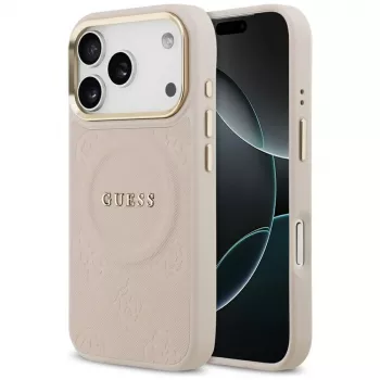 Guess Peony Hot Stamp Cover MagSafe per iPhone 17 Pro, rosa