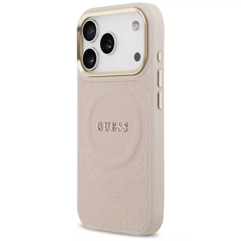 Guess Peony Hot Stamp Cover MagSafe per iPhone 17 Pro, rosa