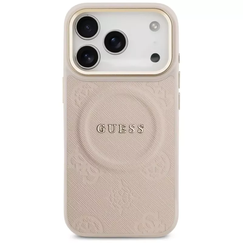 Guess Peony Hot Stamp Cover MagSafe per iPhone 17 Pro, rosa