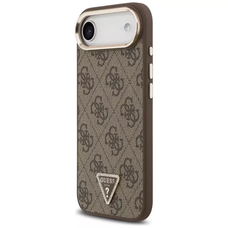 Guess 4G Triangle Logo Cover MagSafe per iPhone Air, marrone/oro