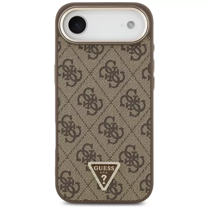 Guess 4G Triangle Logo Cover MagSafe per iPhone Air, marrone/oro