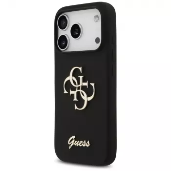 Guess Silicone Big 4G Script Cover per iPhone 17 Pro nero