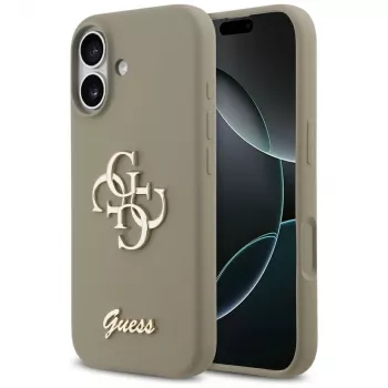 Guess Silicone Big 4G Script Cover per iPhone 17 - marrone