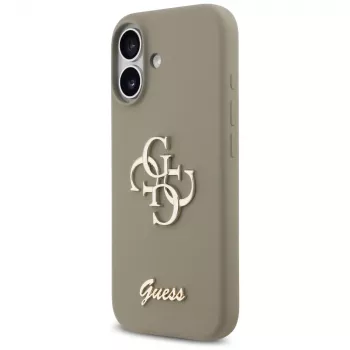 Guess Silicone Big 4G Script Cover per iPhone 17 - marrone
