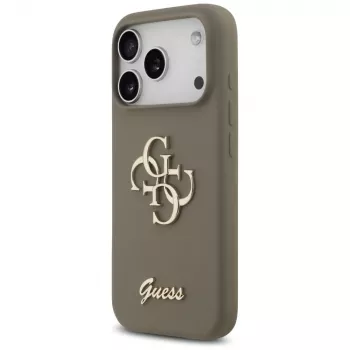 Guess Silicone Big 4G Script Cover per iPhone 17 Pro marrone
