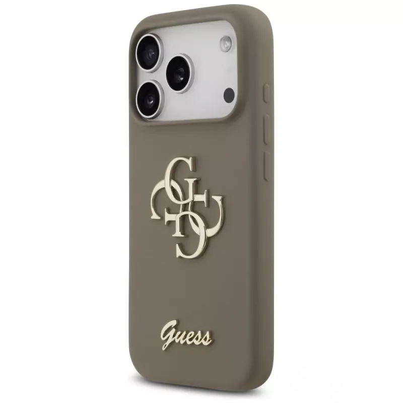 Guess Silicone Big 4G Script Cover per iPhone 17 Pro marrone