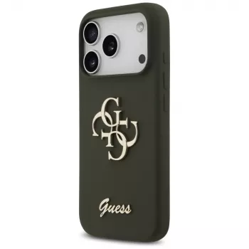 Guess Silicone Big 4G Script Cover per iPhone 17 Pro - khaki