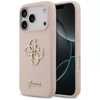 Guess Silicone Big 4G Script Back Cover per Apple iPhone 17 Pro - rosa