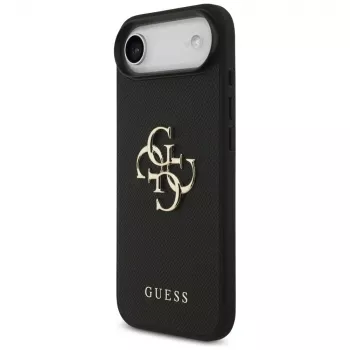 Guess Grained Big 4G & Classic Logo Cover per iPhone Air, nero