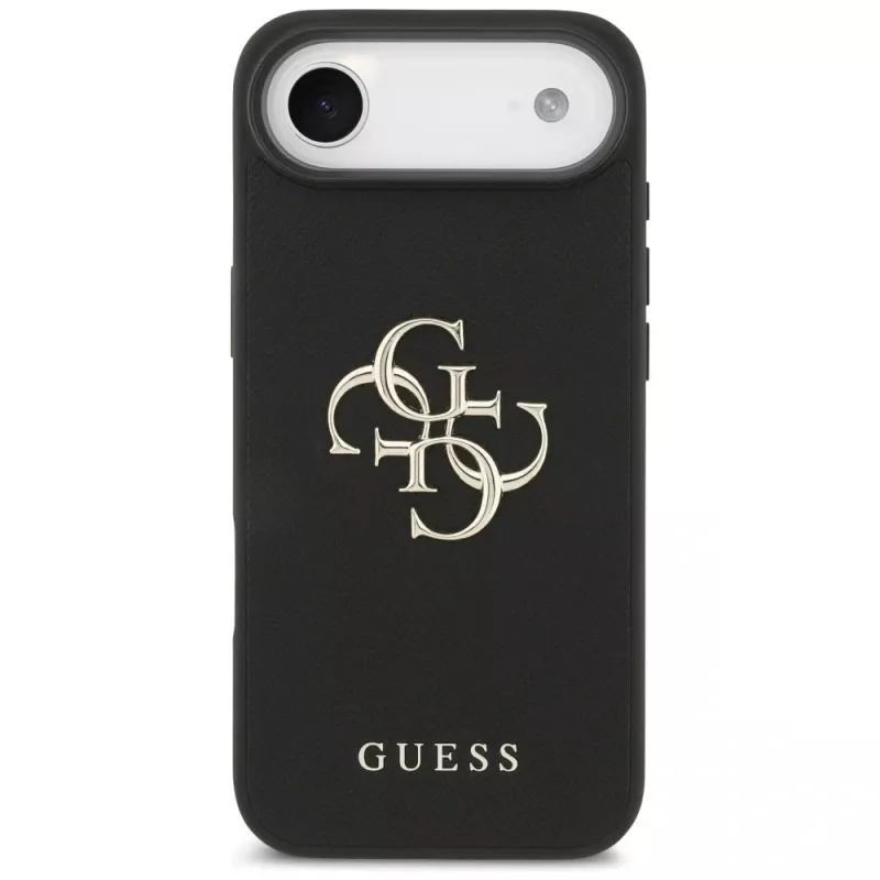 Guess Grained Big 4G & Classic Logo Cover per iPhone Air, nero