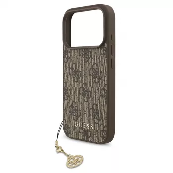 Guess 4G Charms Collection Cover MagSafe per iPhone 17 Pro (marrone)