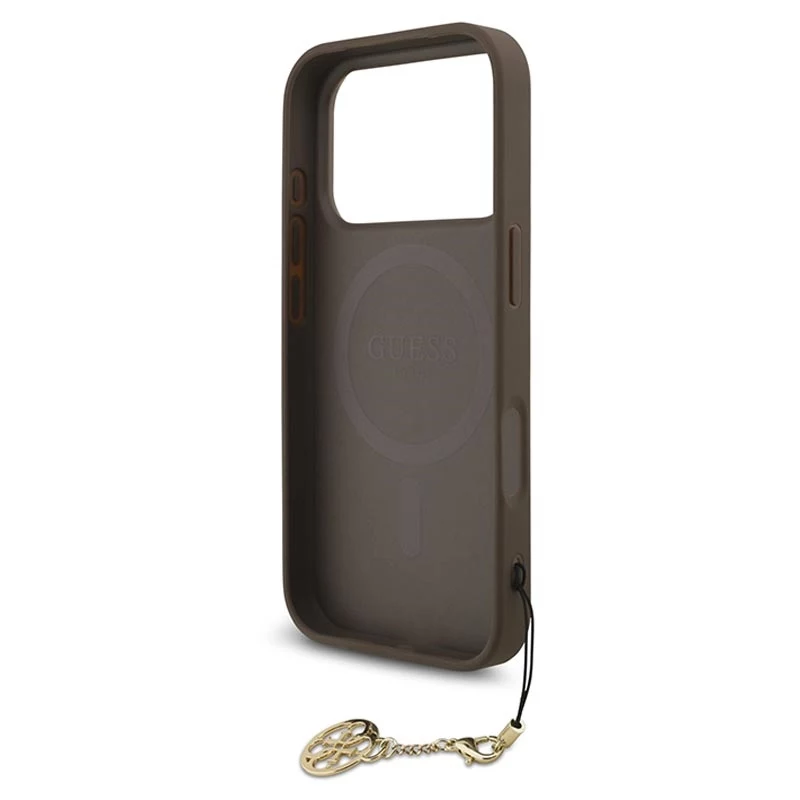 Guess 4G Charms Collection Cover MagSafe per iPhone 17 Pro (marrone)