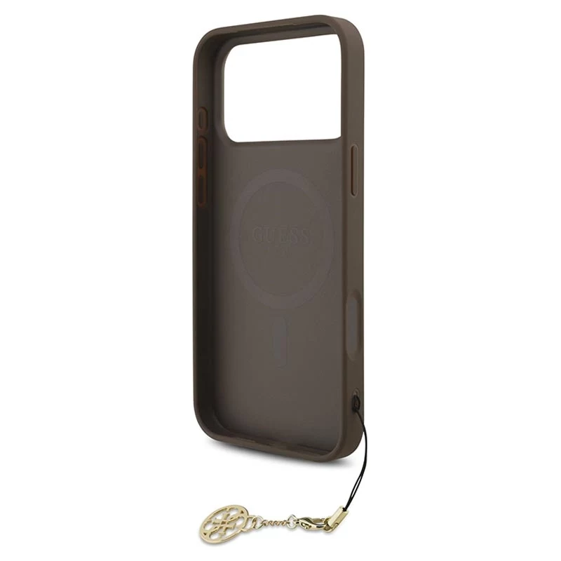 Guess 4G Charms Collection Cover MagSafe per iPhone 17 Pro Max (marrone)
