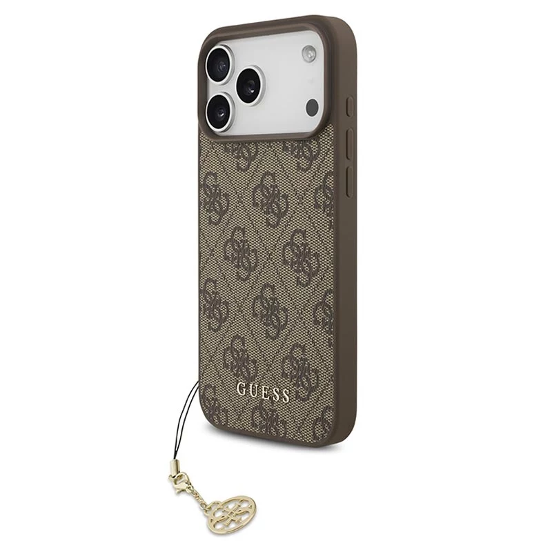 Guess 4G Charms Collection Cover MagSafe per iPhone 17 Pro Max (marrone)