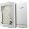 Guess IML Flowers Electro Pearl Strap Cover MagSafe per iPhone 17 Pro Max bianco