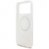 Guess IML Flowers Electro Pearl Strap Cover MagSafe per iPhone 17 Pro Max bianco
