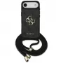 Guess 4G Big Logo Cord Stap Crossbody Cover per iPhone Air, nero