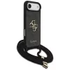 Guess 4G Big Logo Cord Stap Crossbody Cover per iPhone Air, nero