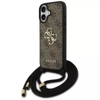 Guess 4G Big Logo Cord Stap Crossbody Cover per iPhone 17 marrone
