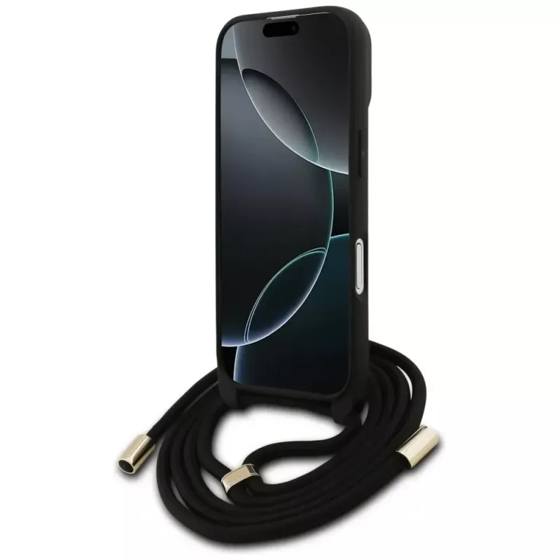 Guess 4G Big Logo Cord Stap Crossbody Cover per iPhone 17 marrone