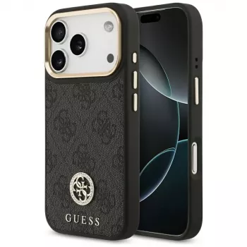 Custodia MagSafe Guess 4G Strass Logo per iPhone 17 Pro (nero)