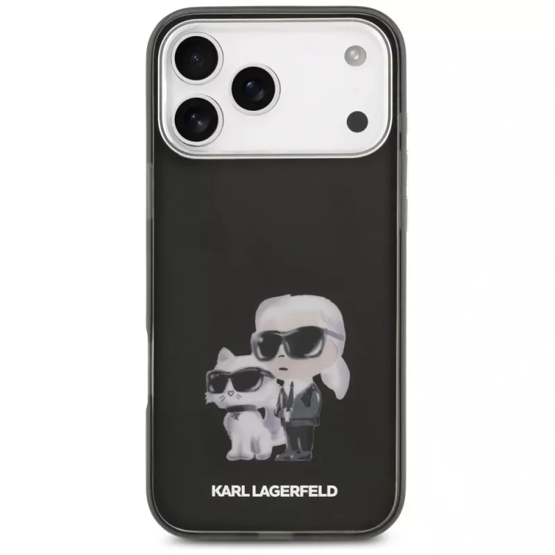 Custodia MagSafe Karl Lagerfeld IML Aquarelle Karl & Choupette & Logo per iPhone 17 Pro (nero)