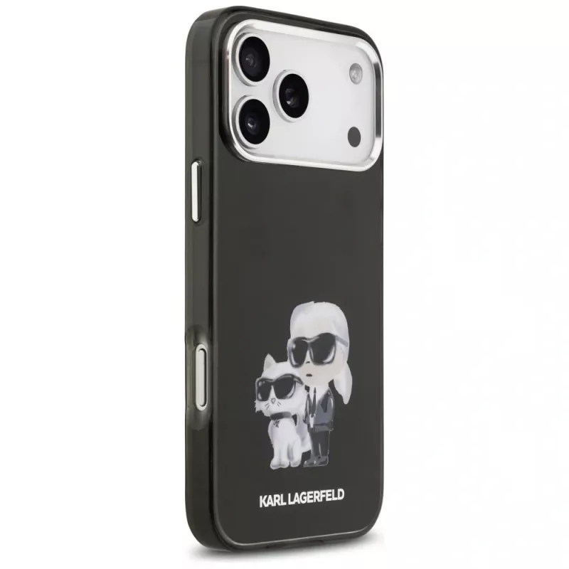 Custodia MagSafe Karl Lagerfeld IML Aquarelle Karl & Choupette & Logo per iPhone 17 Pro (nero)