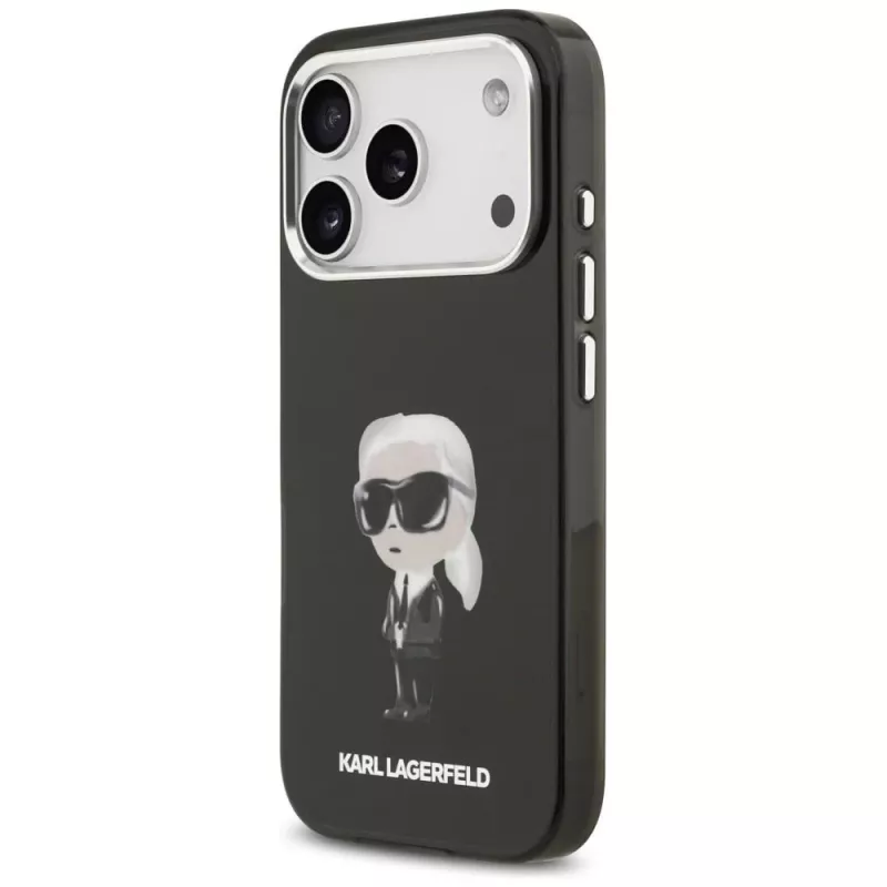 Custodia MagSafe Karl Lagerfeld IML Aquarelle Karl & Logo per iPhone 17 Pro (nero)