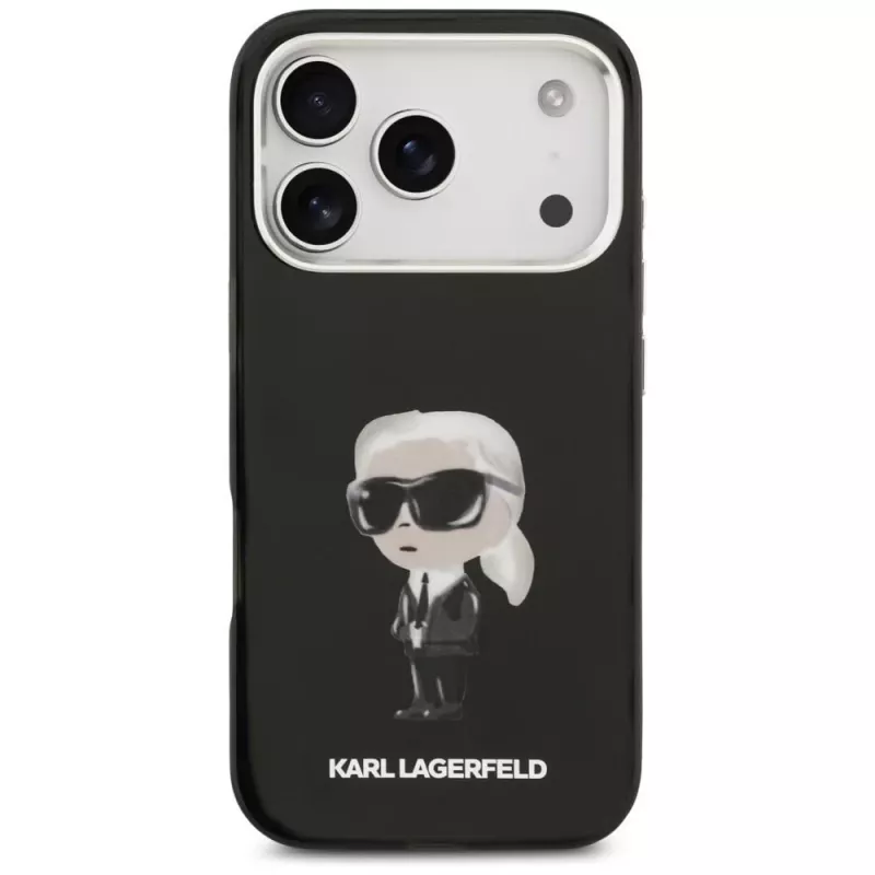 Custodia MagSafe Karl Lagerfeld IML Aquarelle Karl & Logo per iPhone 17 Pro (nero)