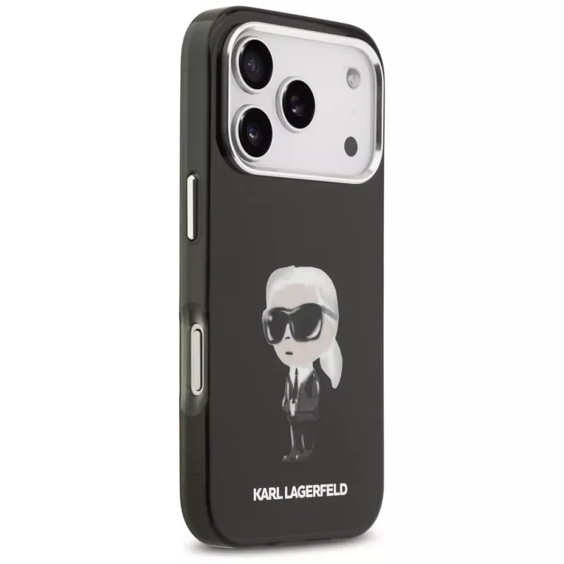 Custodia MagSafe Karl Lagerfeld IML Aquarelle Karl & Logo per iPhone 17 Pro (nero)