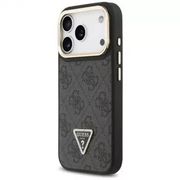 Custodia MagSafe Guess 4G PU Triangle Logo & Stand Camera per iPhone 17 Pro nero