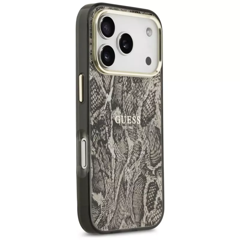 Custodia MagSafe Guess Python Pattern per iPhone 17 Pro marrone