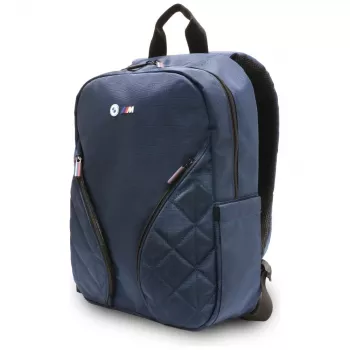 Zaino per laptop BMW in nylon 16 pollici blu navy
