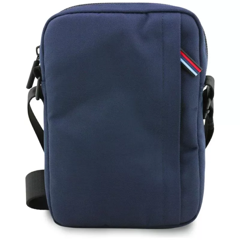 Borsa BMW in nylon con tasche e logo in metallo blu navy