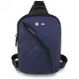 Borsa per telefono a tracolla BMW in nylon con tasca e logo in metallo blu navy