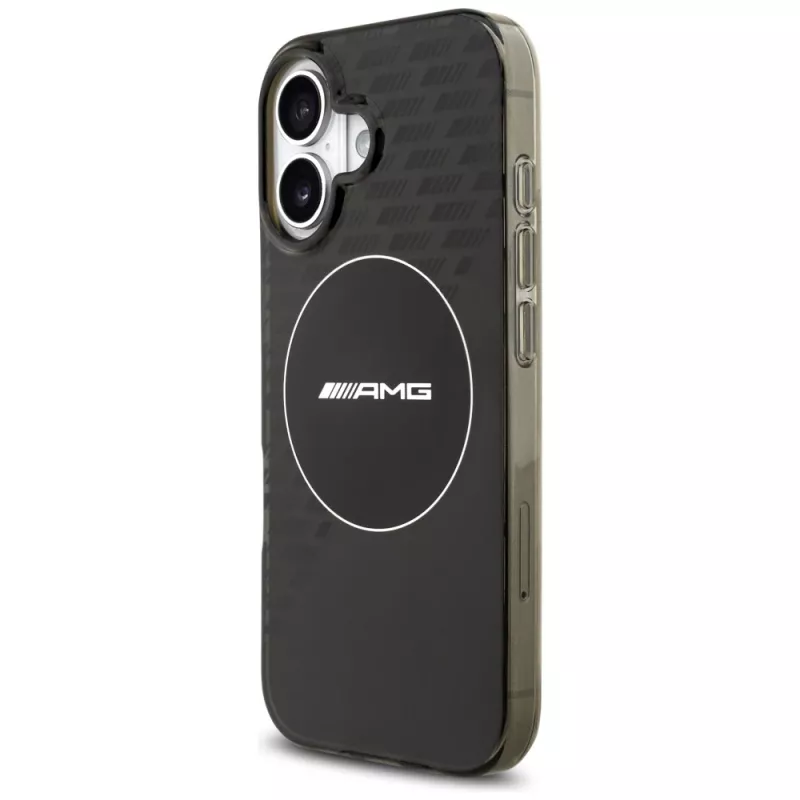 Custodia Mercedes AMG Double Layer trasparente Smoked MagSafe per iPhone 17, nero
