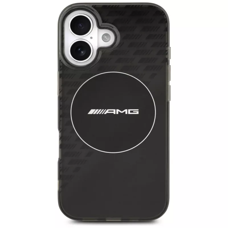 Custodia Mercedes AMG Double Layer trasparente Smoked MagSafe per iPhone 17, nero