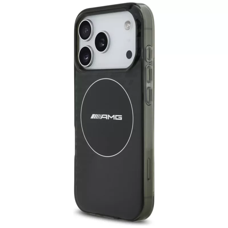 Custodia Mercedes AMG Double Layer trasparente Smoked MagSafe per iPhone 17 Pro, nero