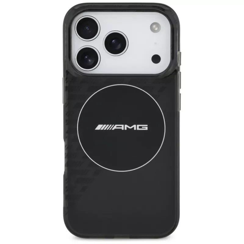 Custodia Mercedes AMG Double Layer trasparente Smoked MagSafe per iPhone 17 Pro, nero