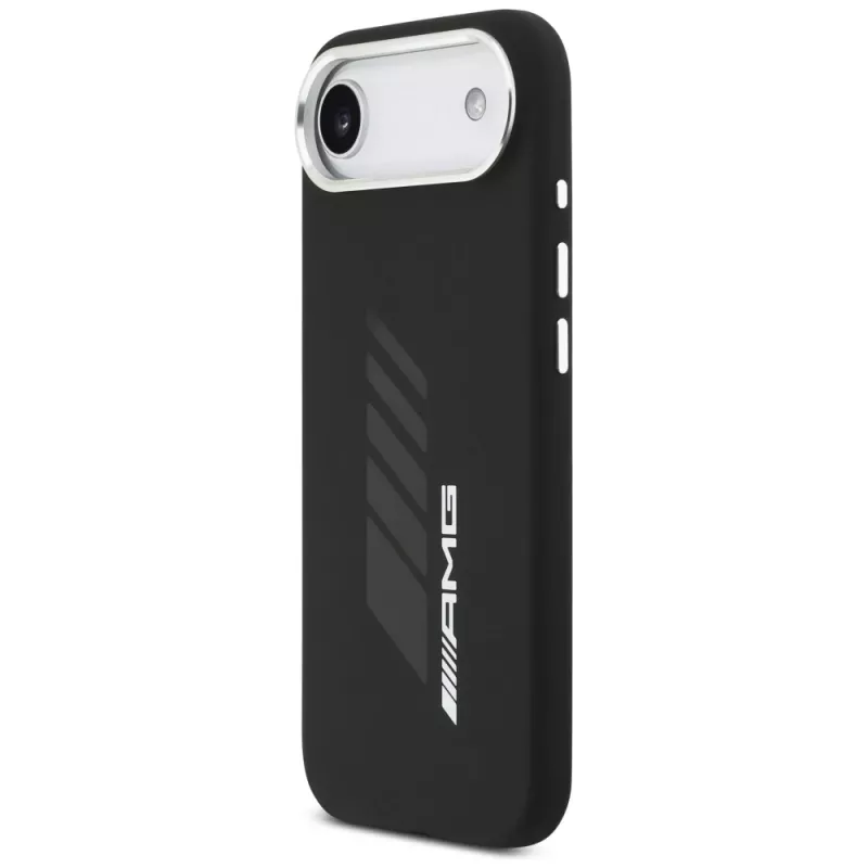 Custodia in silicone Mercedes-AMG Oversize Rhombs MagSafe per iPhone Air, nero