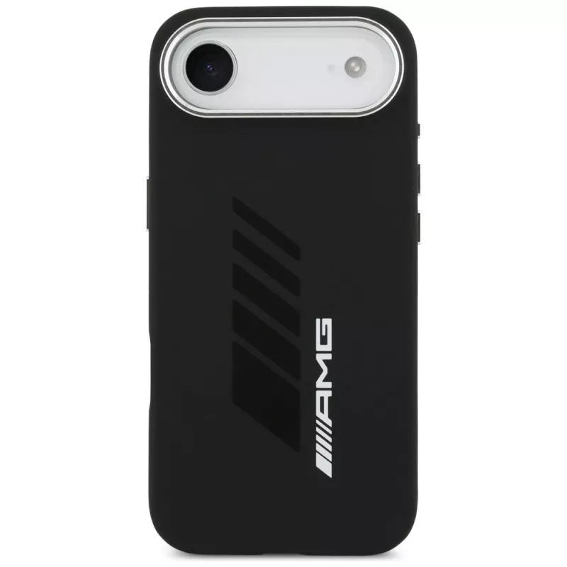 Custodia in silicone Mercedes-AMG Oversize Rhombs MagSafe per iPhone Air, nero