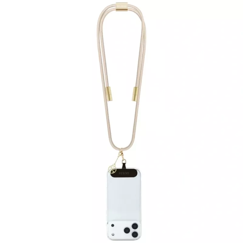 Tracolla Guess Crossbody Strap 4G Charm - Tracolla universale per telefono / Cavo USB-C a USB-C 1,5 m (beige)