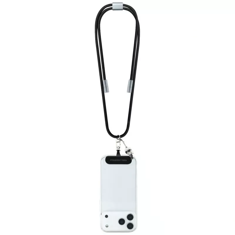 Cavo USB-C a USB-C Karl Lagerfeld Ikonik Charm con lanyard, 1,2 m, nero